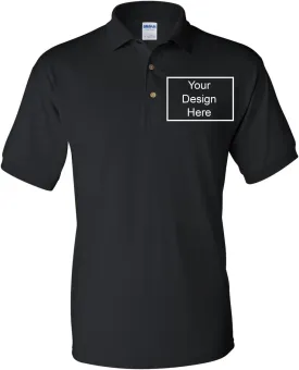 Add Your Own Text Design Custom Personalized Digitally Printed Adult Polo Shirt
