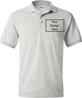 Add Your Own Text Design Custom Personalized Digitally Printed Adult Polo Shirt