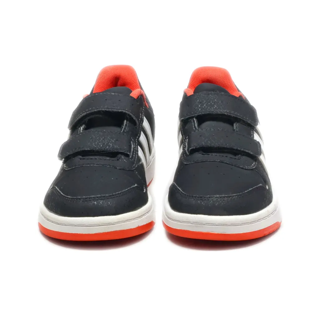 Adidas Neo Hoops Sneakers Leather Black Colour For Kids