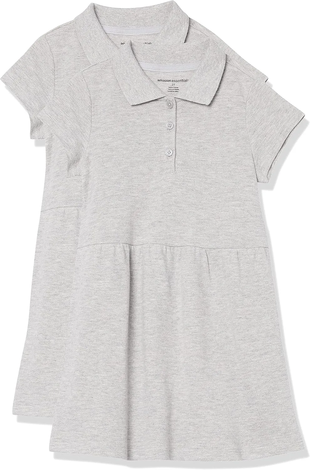 Amazon Essentials Girls and Toddlers' Short-Sleeve Pique Polo Dress, Multipacks
