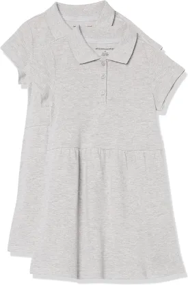 Amazon Essentials Girls and Toddlers' Short-Sleeve Pique Polo Dress, Multipacks