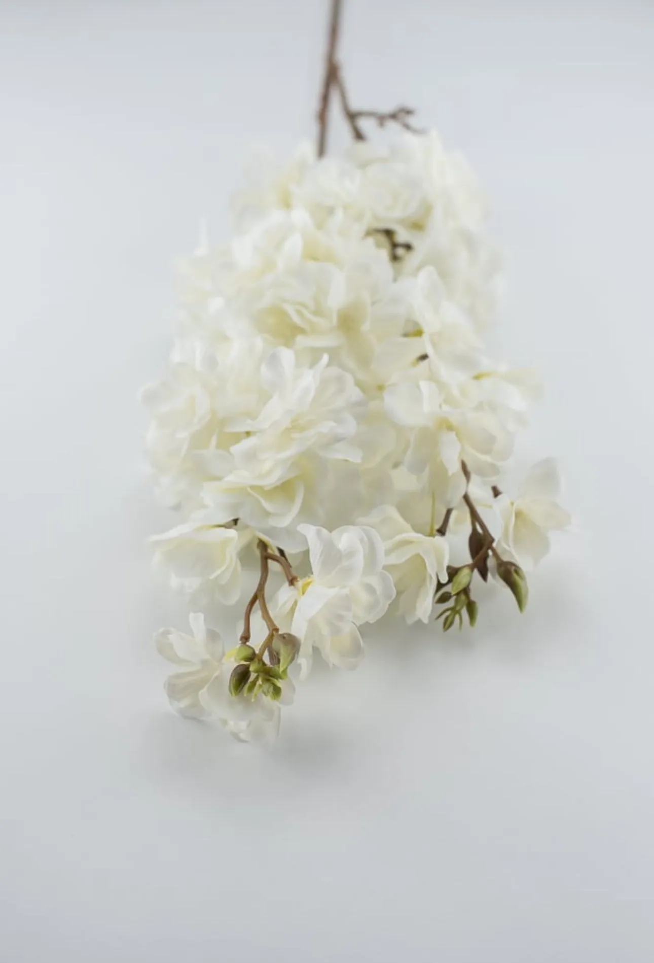 Artificial cherry blossom spray - cream white - real touch