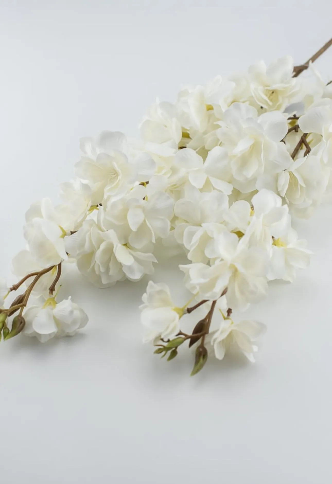 Artificial cherry blossom spray - cream white - real touch