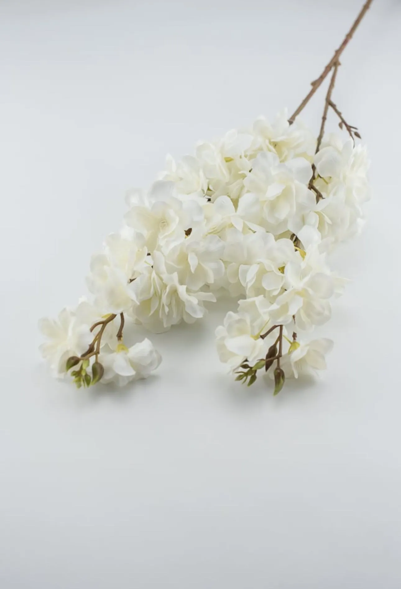 Artificial cherry blossom spray - cream white - real touch