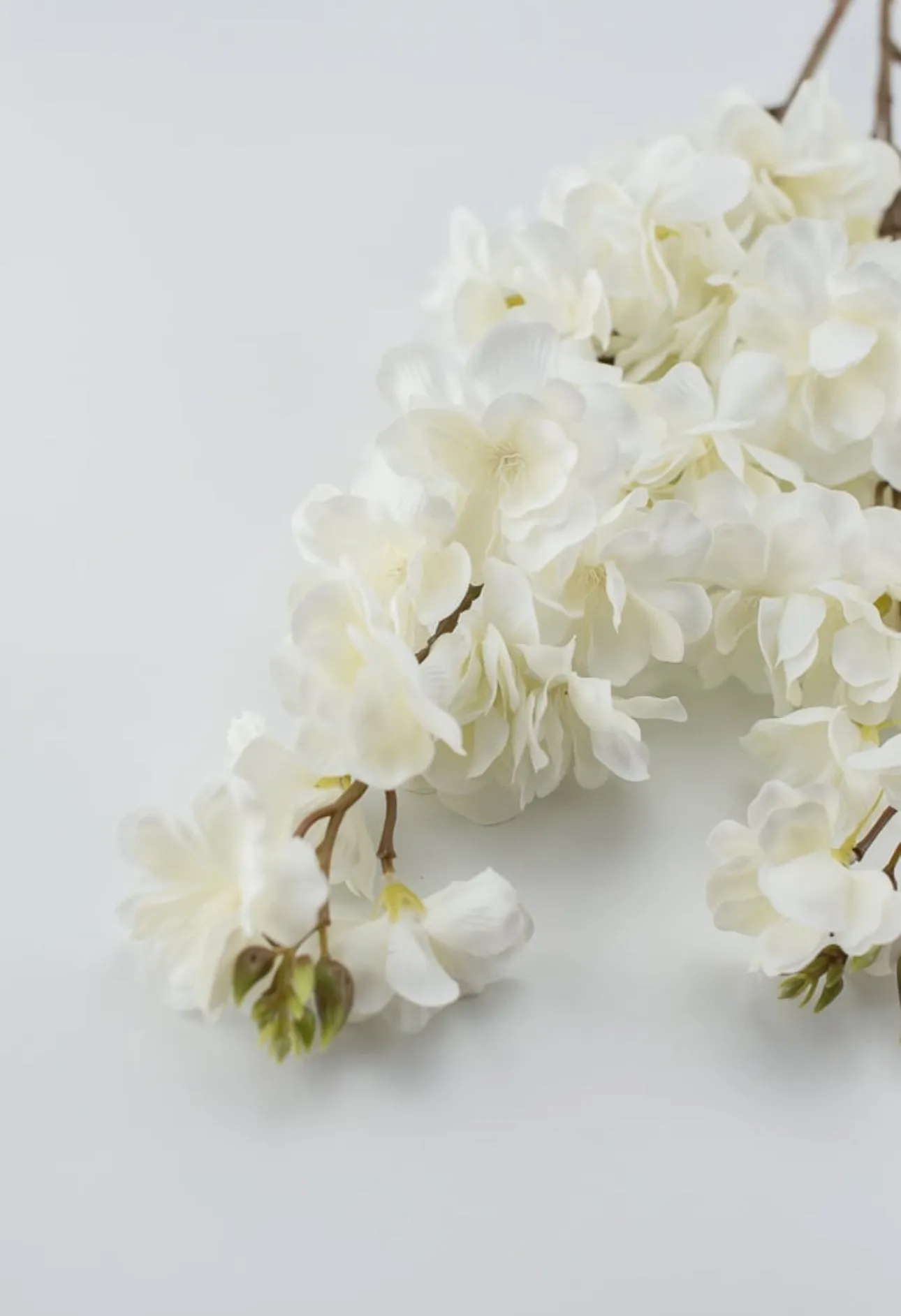 Artificial cherry blossom spray - cream white - real touch