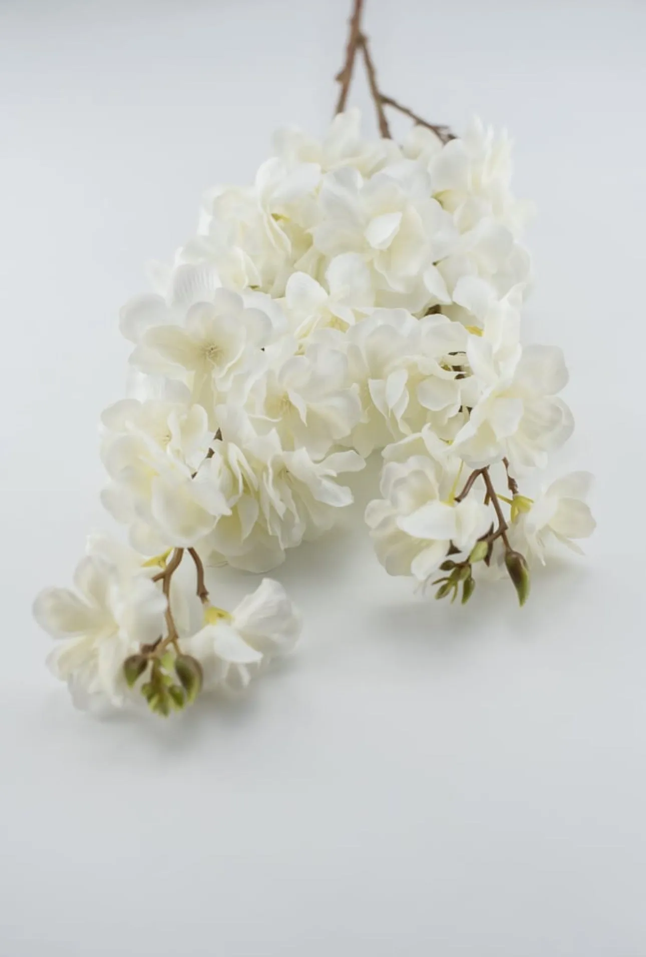 Artificial cherry blossom spray - cream white - real touch