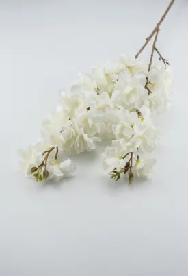 Artificial cherry blossom spray - cream white - real touch