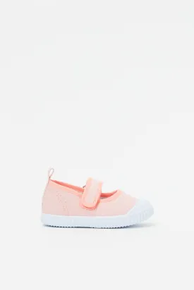Baby Girls Pink Velcro Strap Pump