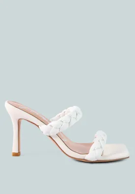 Beladona Double Braided Strap Mid Heel Sandals