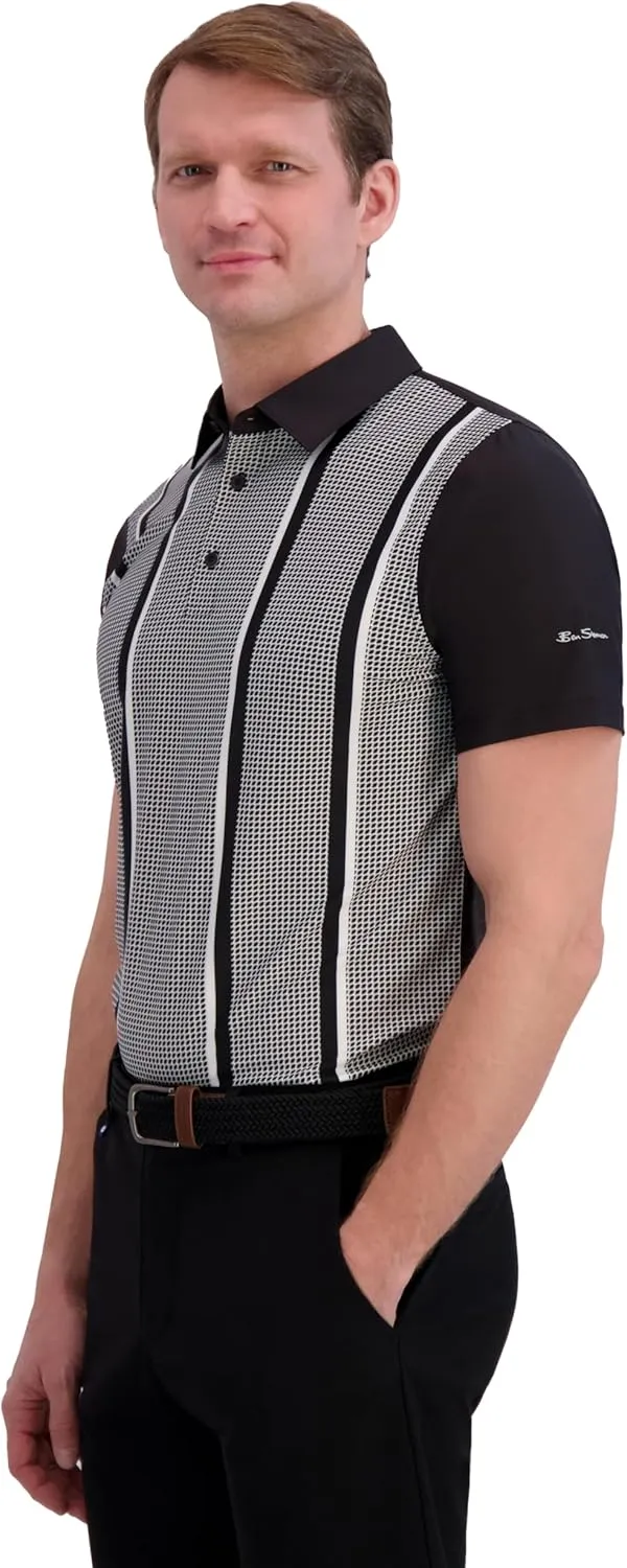 Ben Sherman Men's Performance Golf Polo Shirts Stretch, Extra Soft Fabric, Moisture-Wicking, Odor Resistant