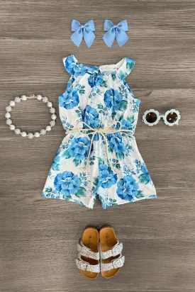 Blue Floral Romper