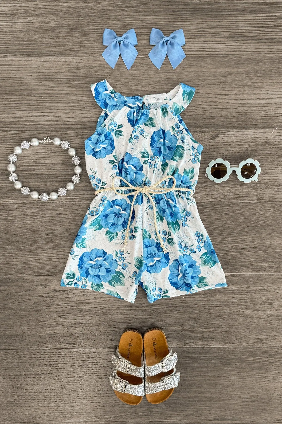 Blue Floral Romper