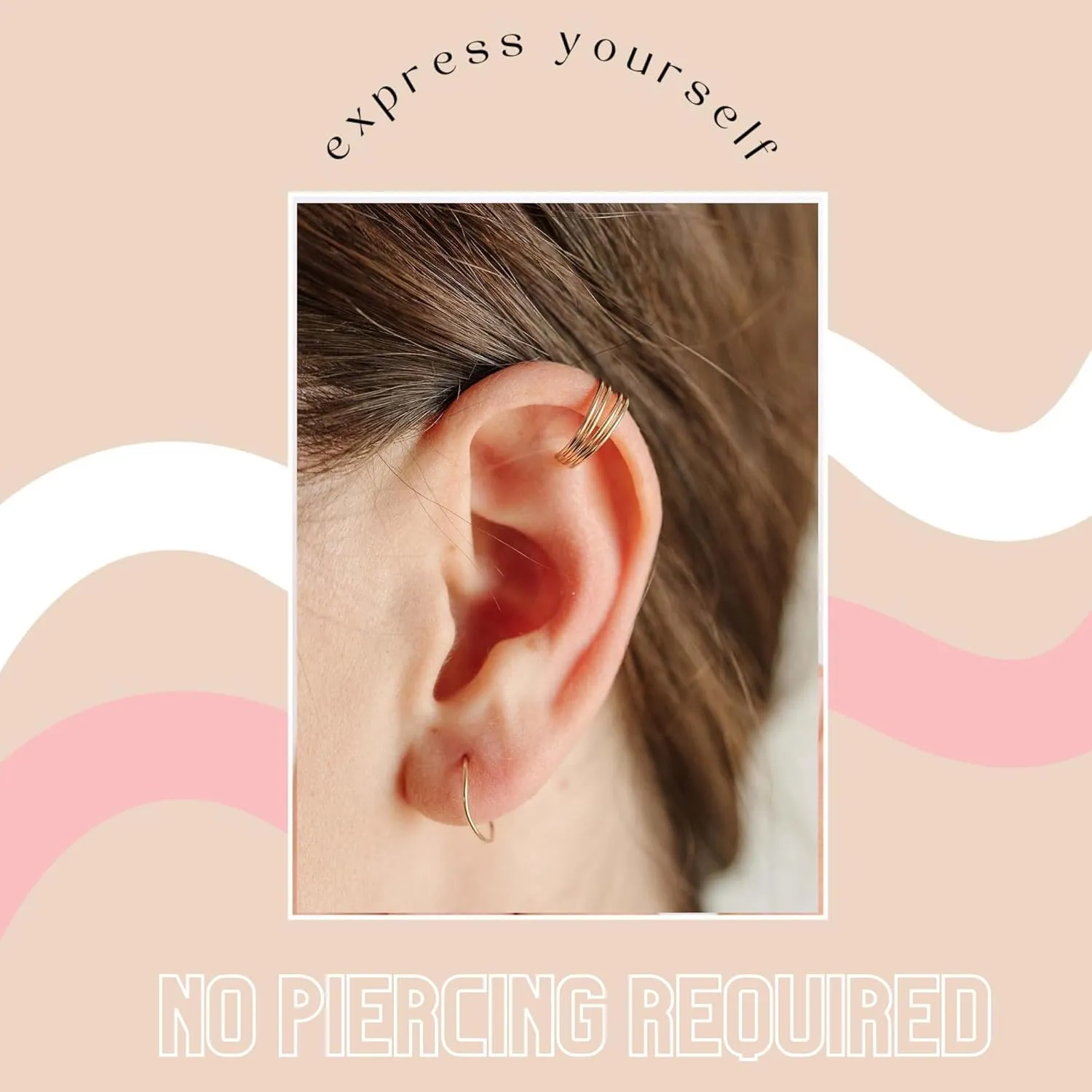 Bonnie Gold Filled Ear Cuff | Adjustable Ear Cuff | Non Pierced | 10mm | Handmade | 14K Gold | Cartilage No Piercing | Smooth Design