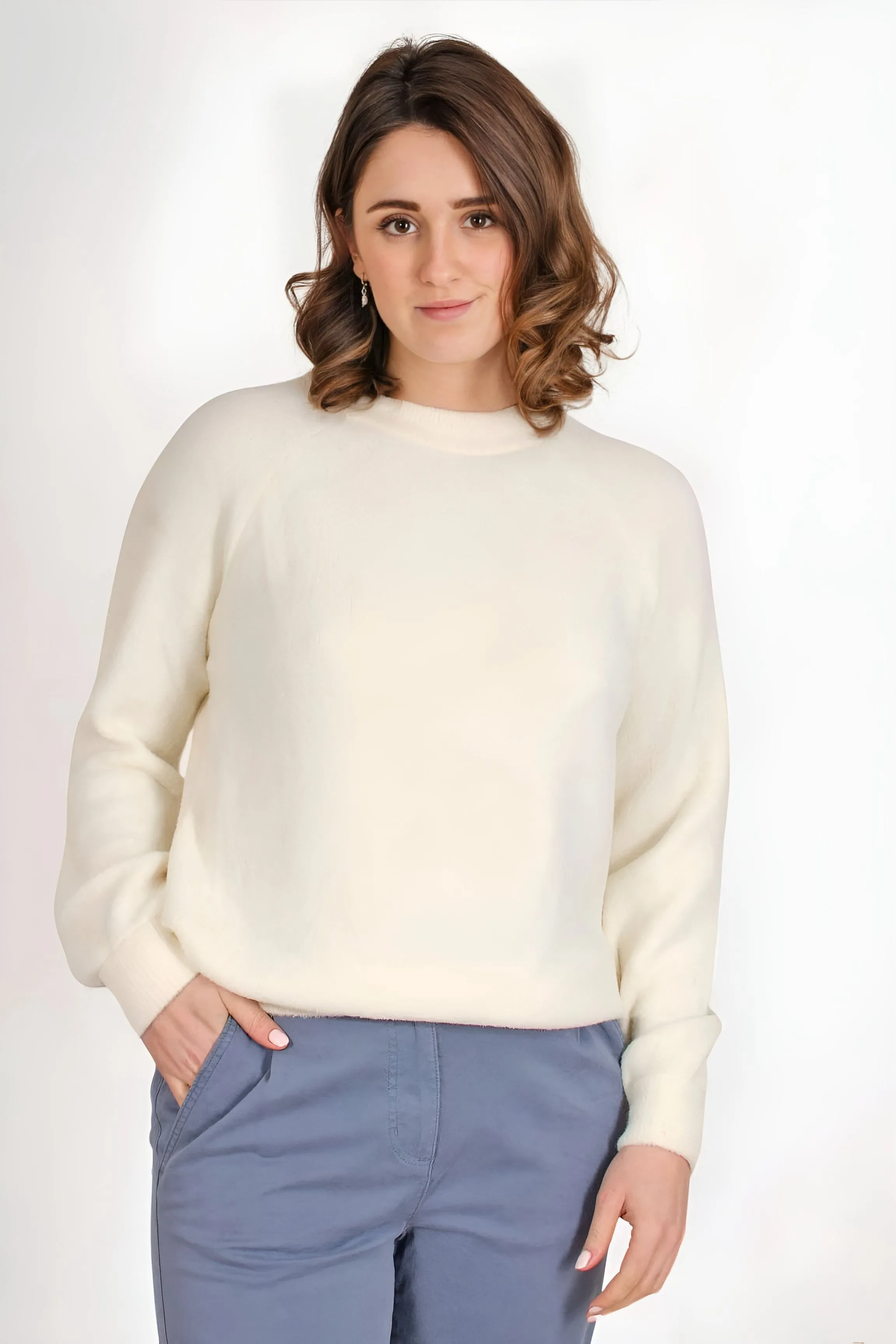 Boucle Knit Crew Neck Jumper