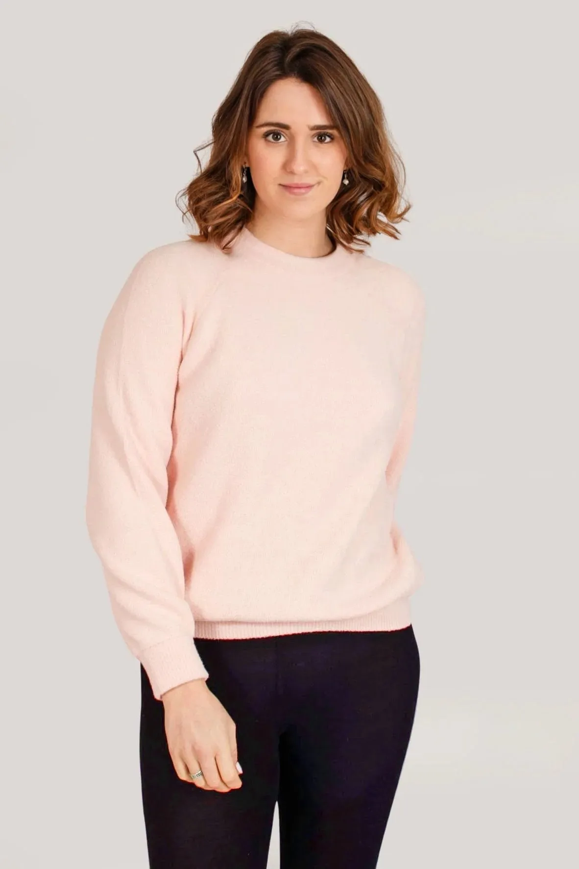 Boucle Knit Crew Neck Jumper