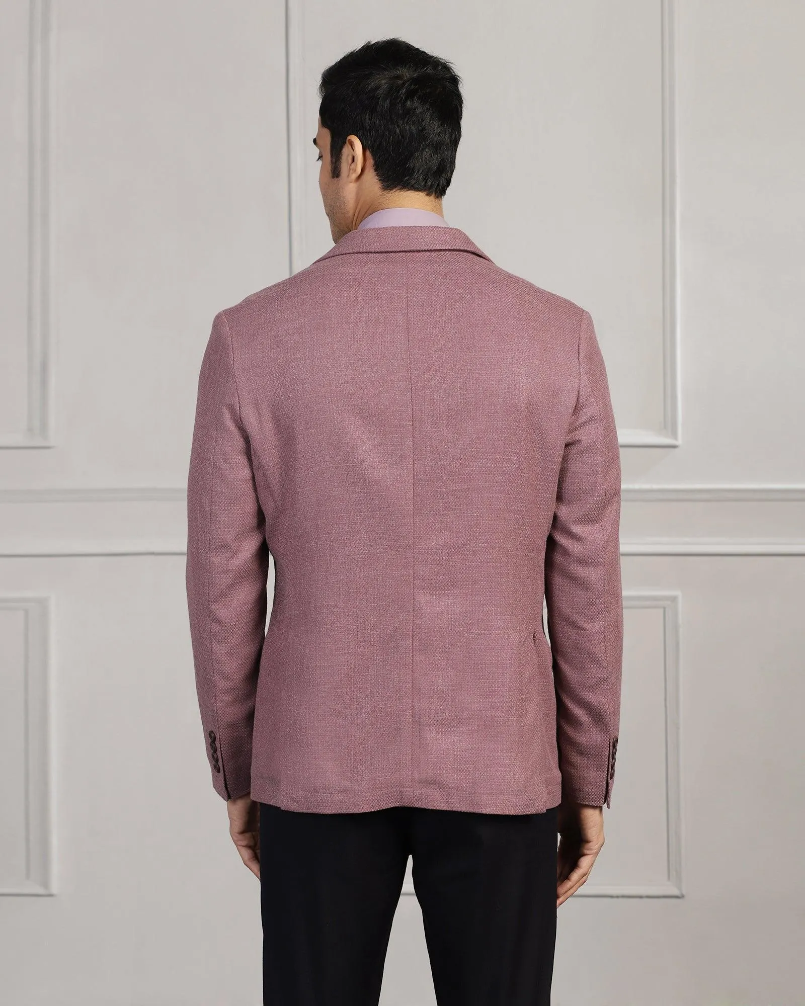 Casual Dusty Pink Textured Blazer - Astin