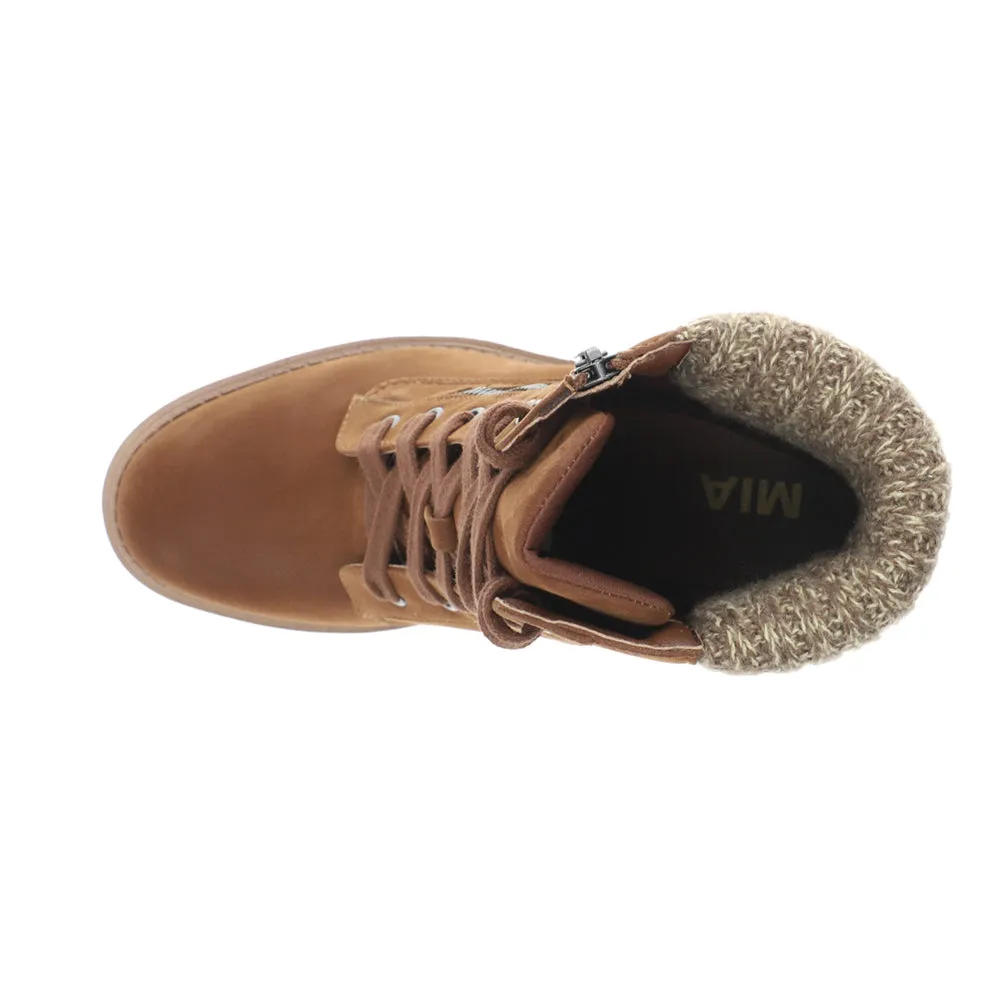 Chaz Round Toe Wedge Zippered Booties