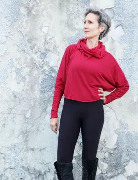 Chunky Cowl Butterfly Cropped Shirt