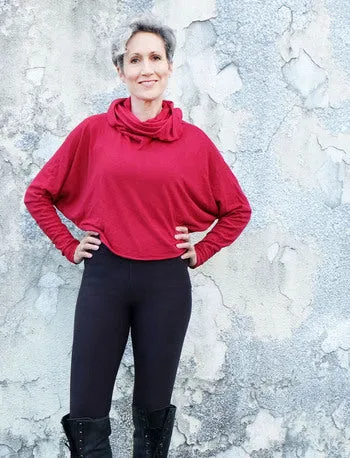 Chunky Cowl Butterfly Cropped Shirt