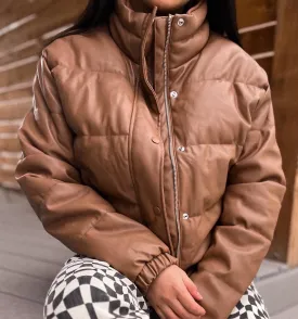 Cocoa mocha puffer jacket