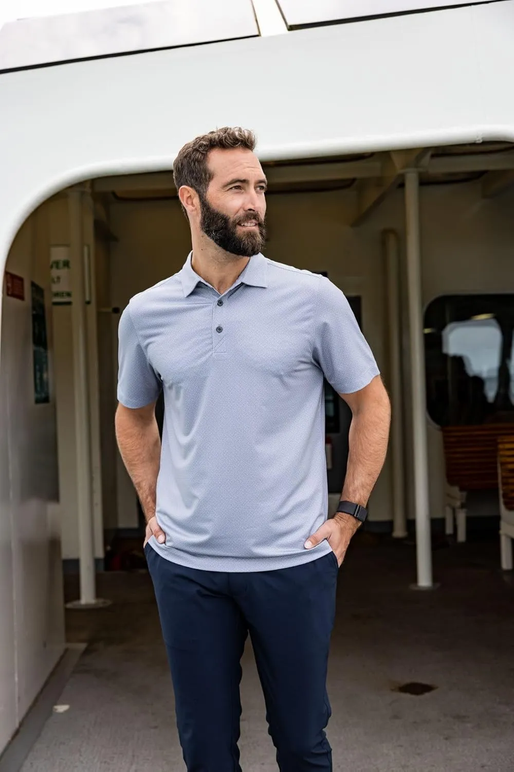 Cutter & Buck Pike Eco Tonal Geo Print Stretch Recycled Mens Big & Tall Polo