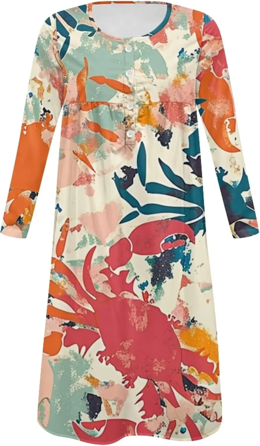 Dresses for Women Sexy V Neck Front Button Midi Party Dress Casual Long Sleeve Soft Comfy Fall Dresses with Pockets