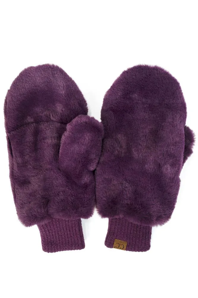Faux Fur Mittens with Shepherd Lining