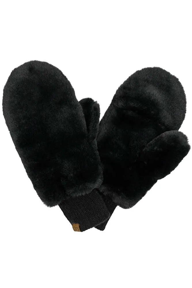 Faux Fur Mittens with Shepherd Lining