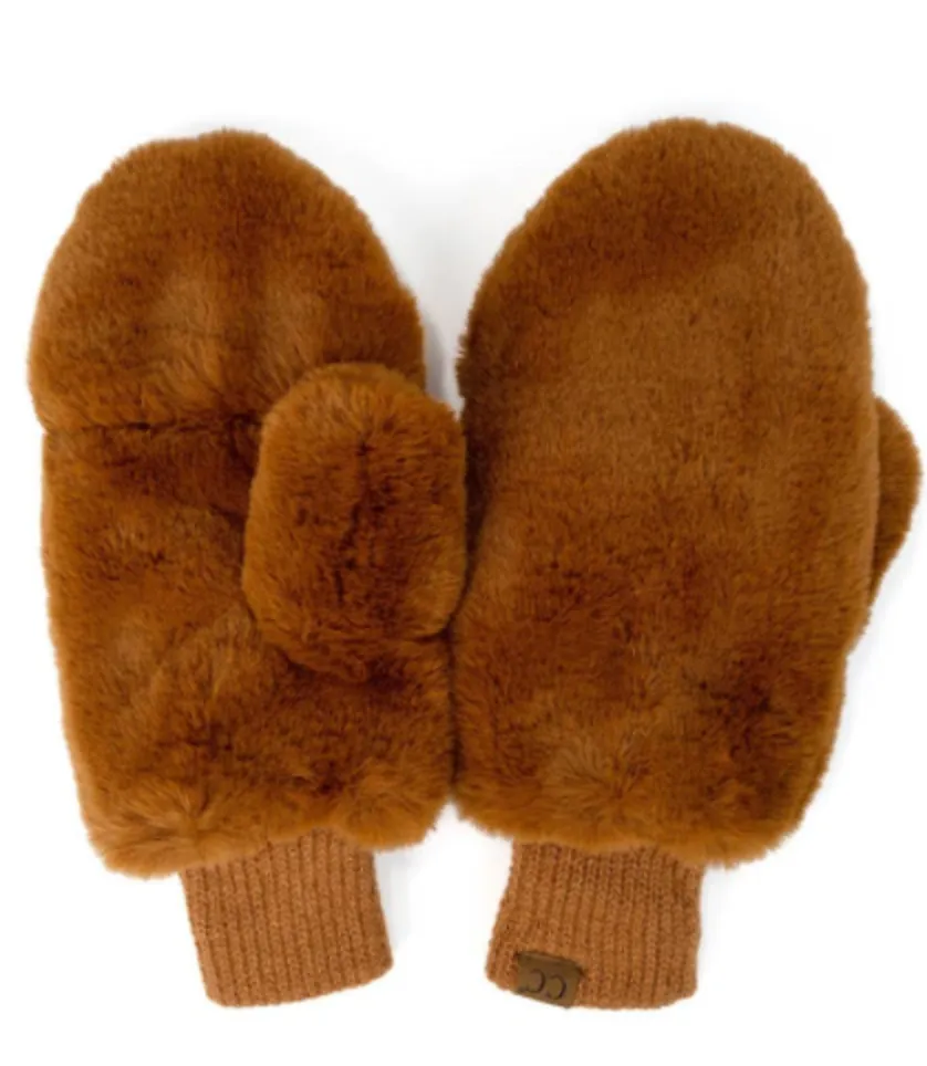 Faux Fur Mittens with Shepherd Lining