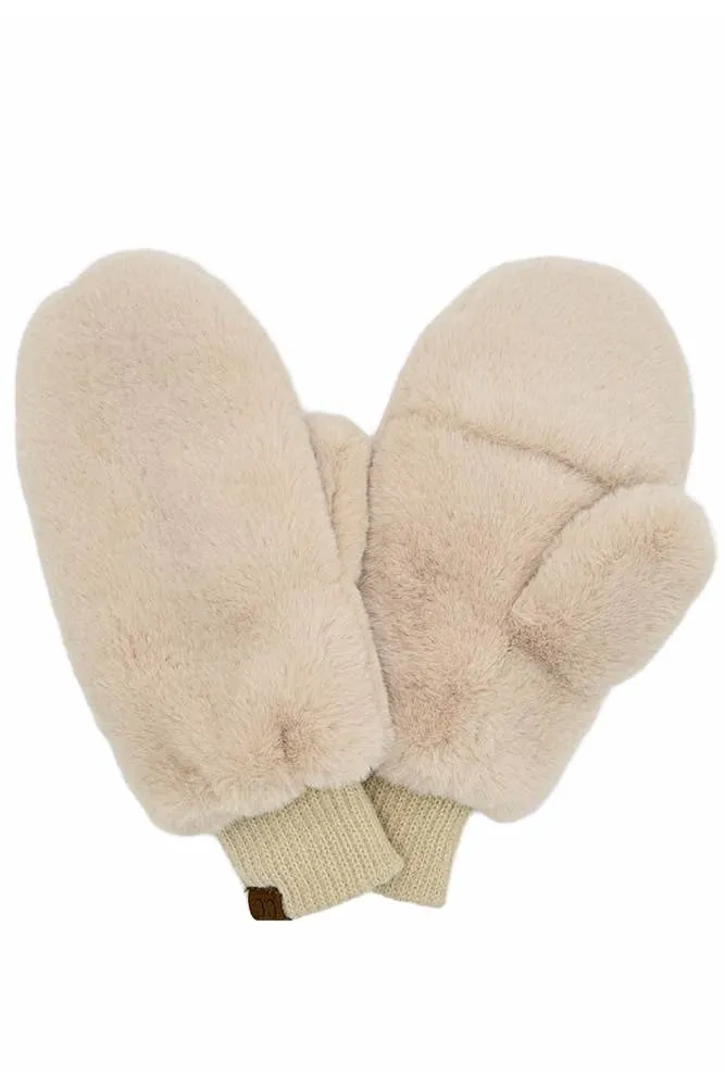 Faux Fur Mittens with Shepherd Lining