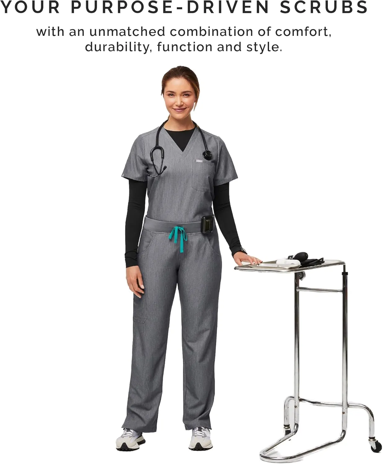 FIGS Kade Cargo Scrub Pants for Women  Classic Fit, Straight Leg, 4 Pockets, Yoga Waistband, Anti-Wrinkle Women Scrub Pants
