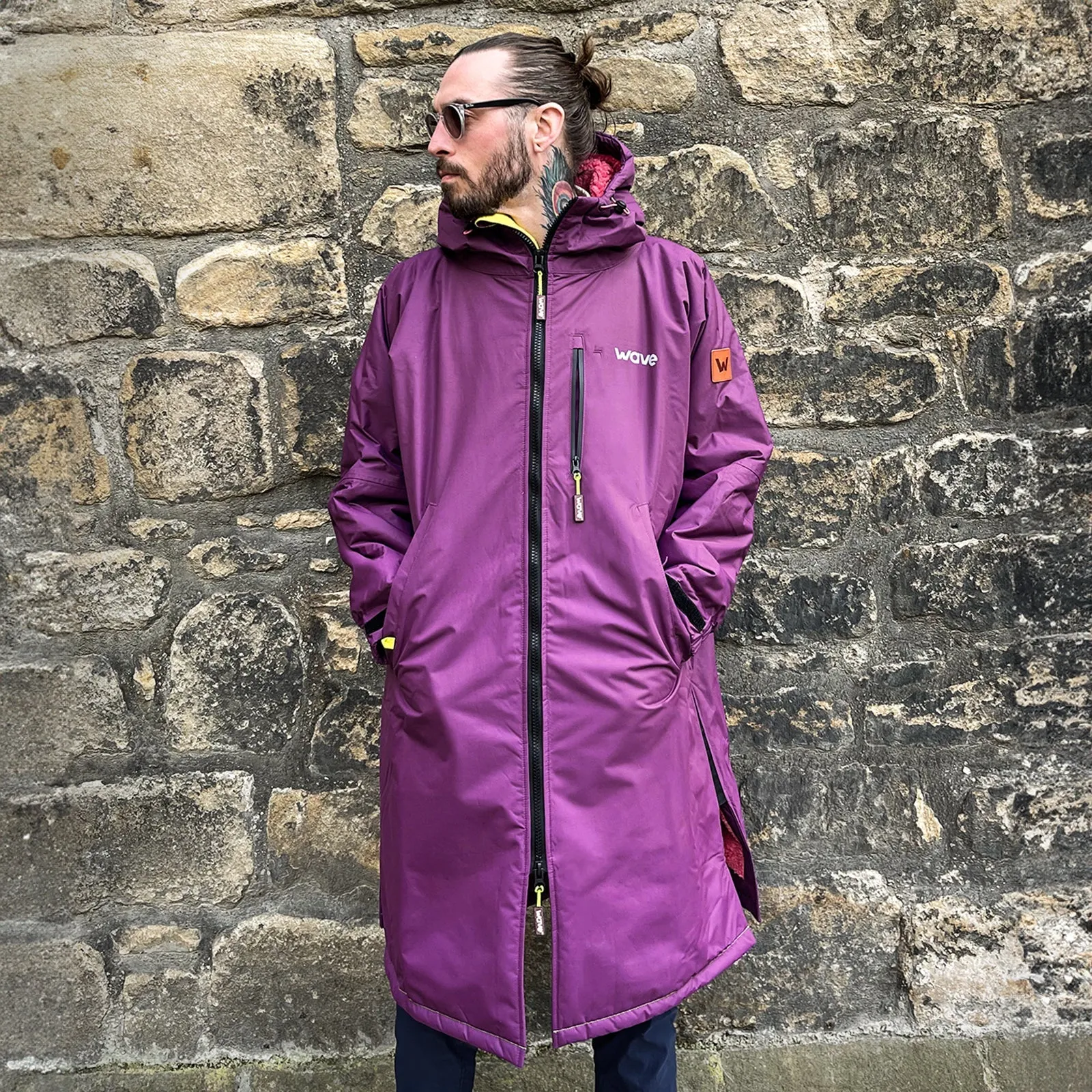 Fleece-Lined Waterproof Changing Robe | Waterproof & Windproof | Unisex | Purple