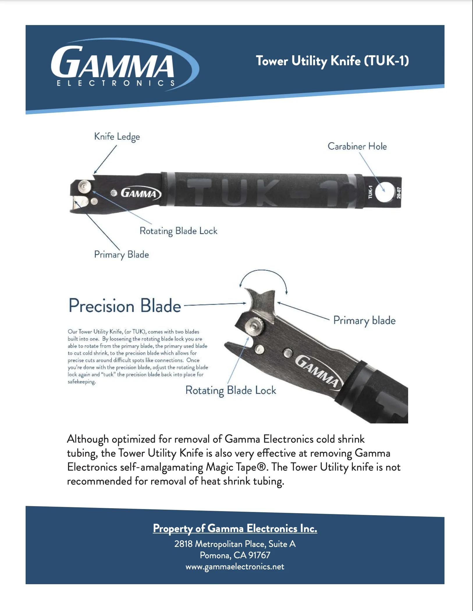 Gamma Tower Utility Knife