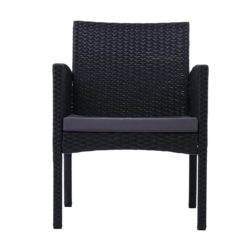 Gardeon 2PC Outdoor Dining Chairs Patio Furniture Rattan Lounge Chair XL Ezra