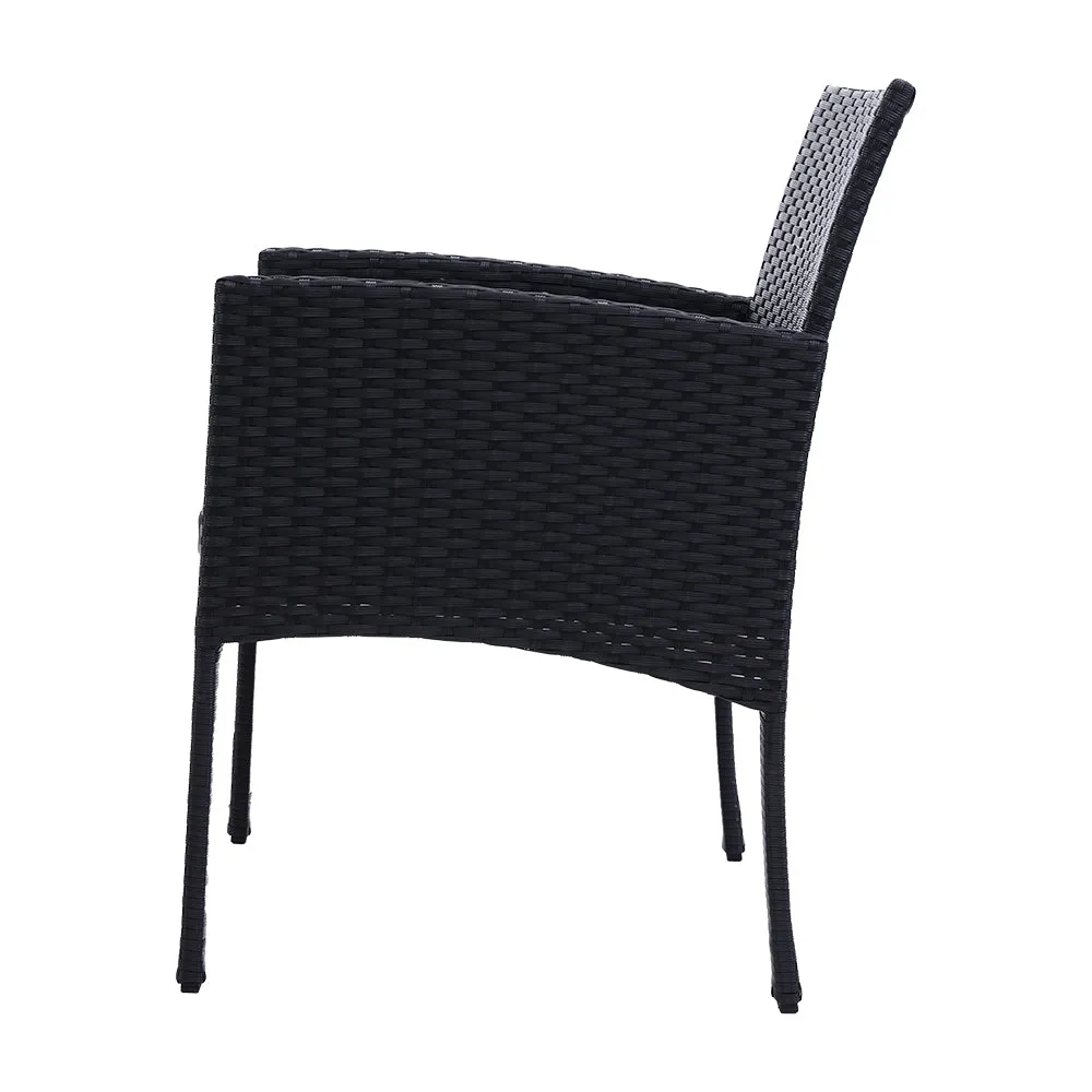 Gardeon 2PC Outdoor Dining Chairs Patio Furniture Rattan Lounge Chair XL Ezra