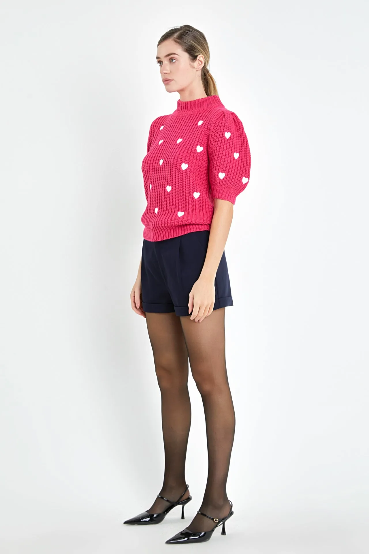 Heart Shape Embroidery Sweater