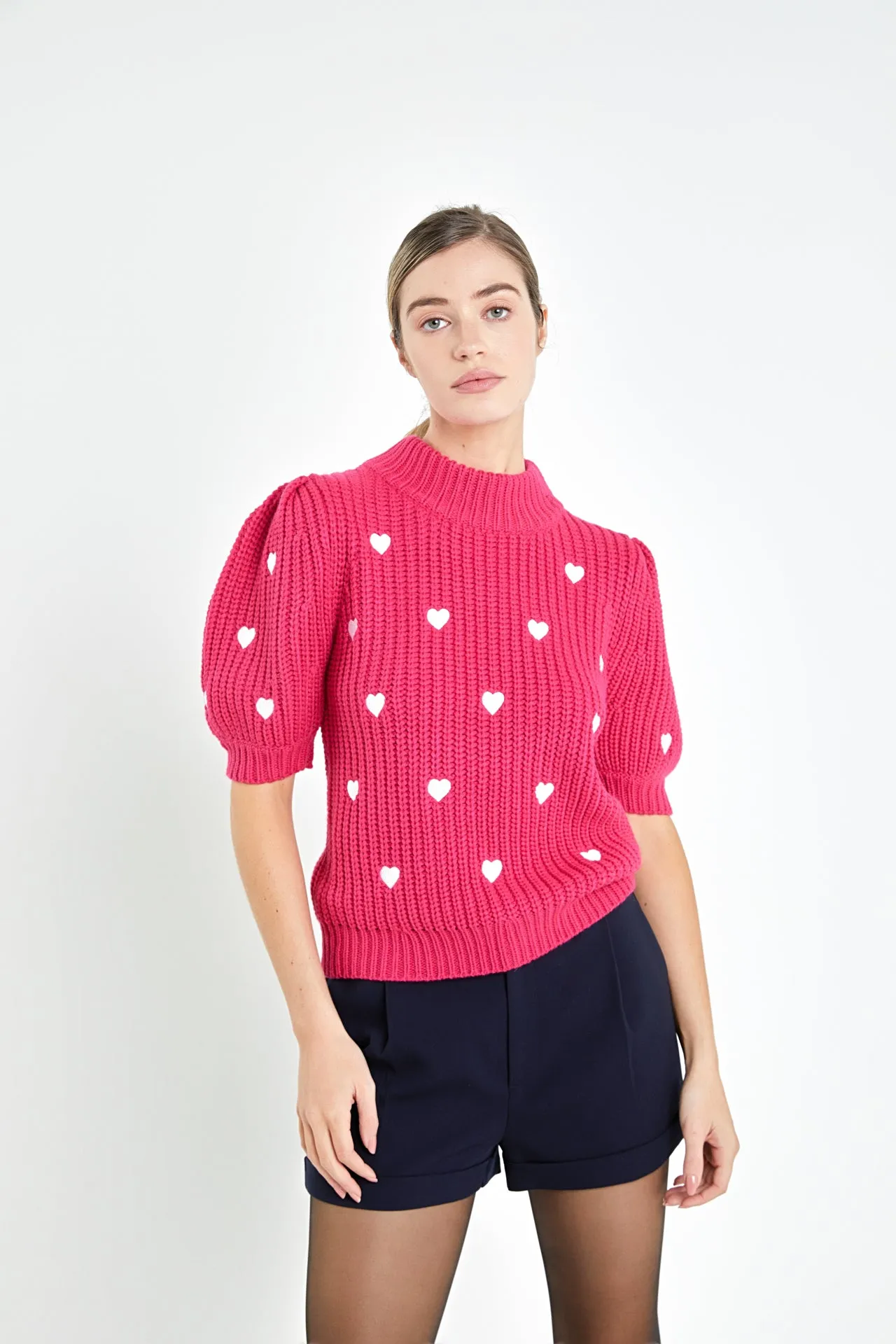 Heart Shape Embroidery Sweater