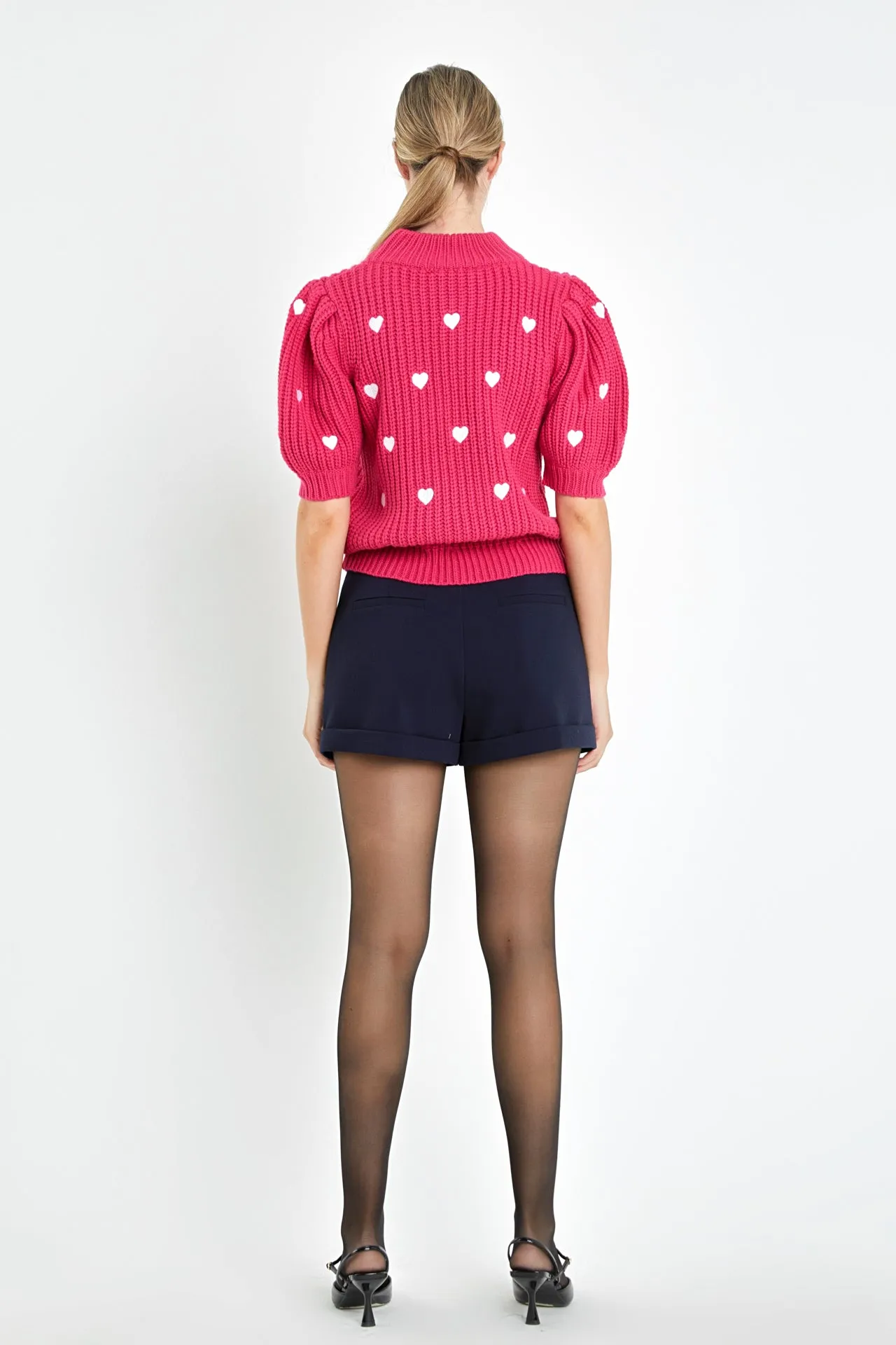 Heart Shape Embroidery Sweater