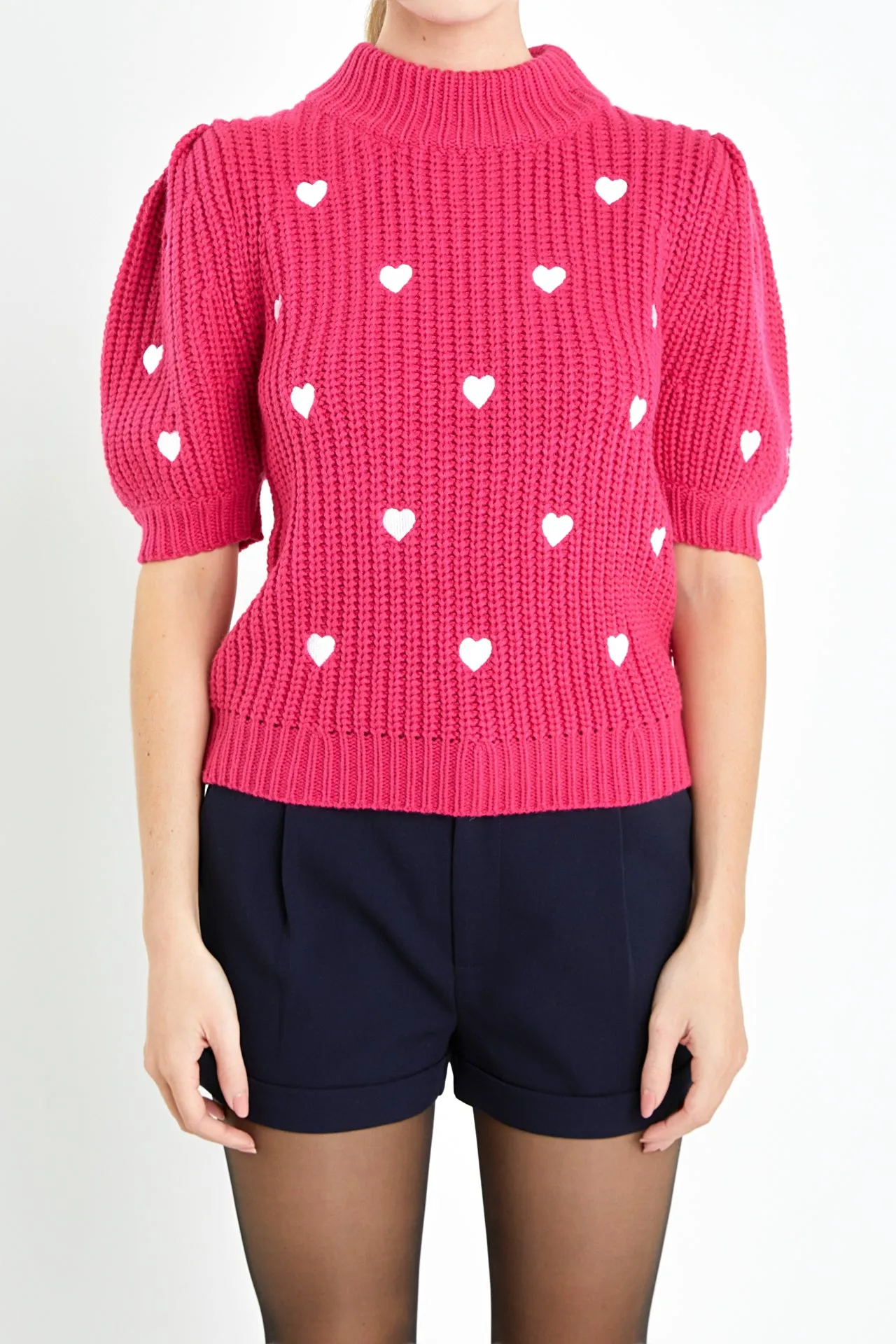 Heart Shape Embroidery Sweater