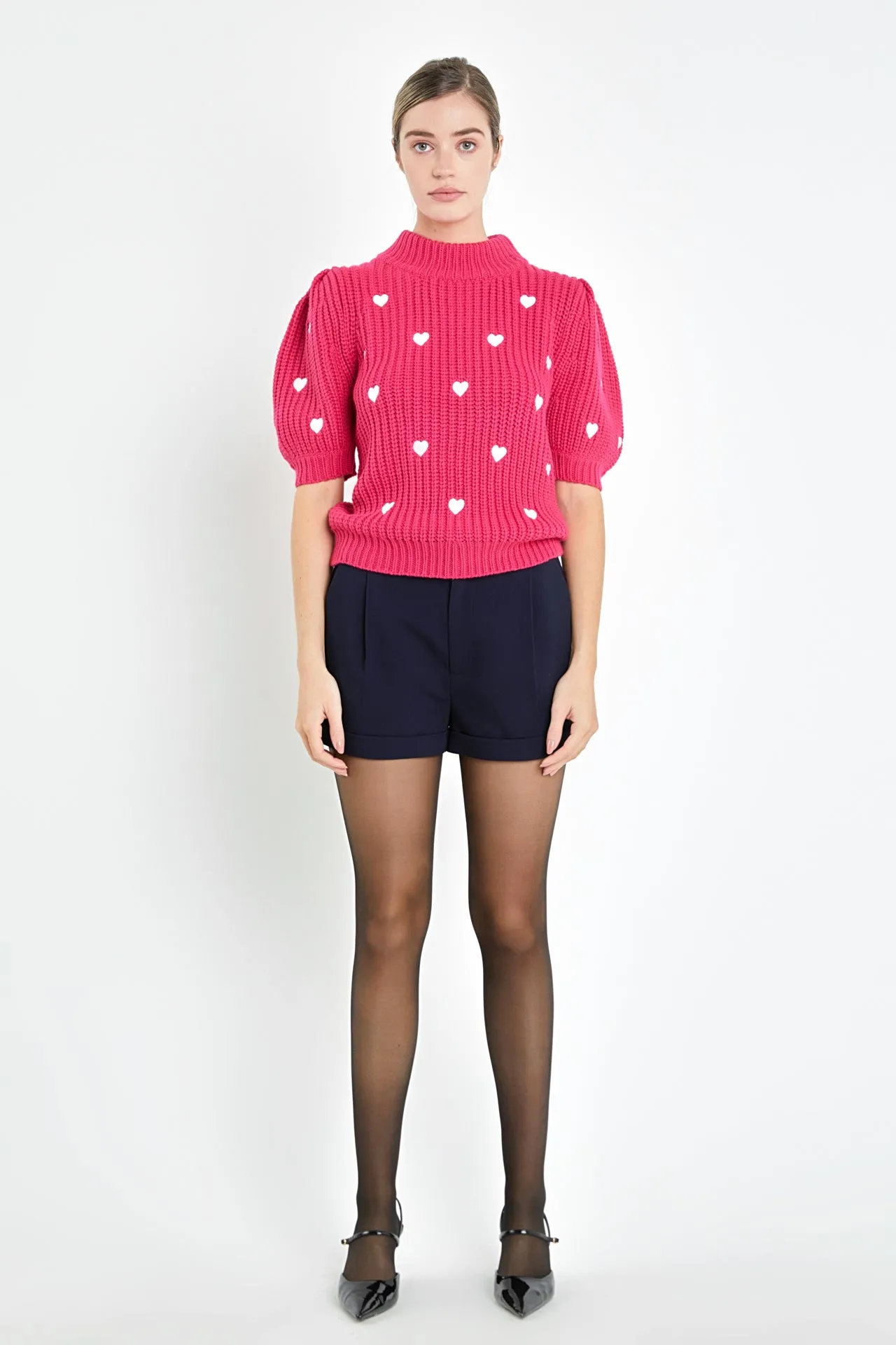 Heart Shape Embroidery Sweater