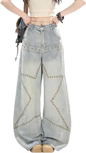 High Waist Wide Leg Jeans for Women Baggy Classic Loose Trendy Denim Pants Straight Comfort Fashion Trouser