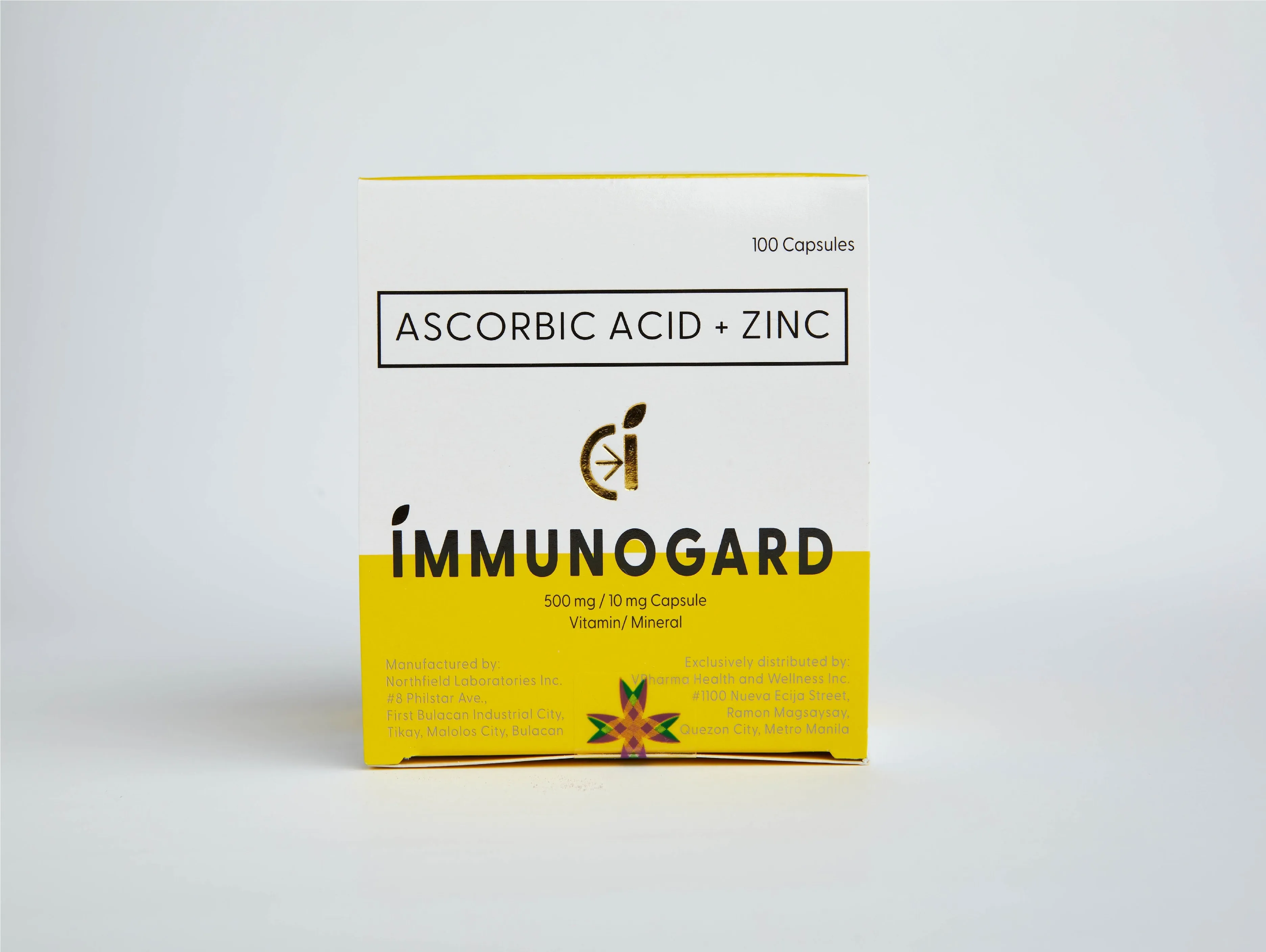 Immunogard Ascorbic Acid (As SODIUM ASCORBATE 568.18mg)    Zinc 10 mg box of 100's