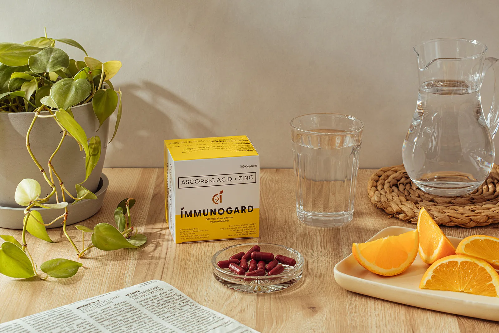 Immunogard Ascorbic Acid (As SODIUM ASCORBATE 568.18mg)    Zinc 10 mg box of 100's
