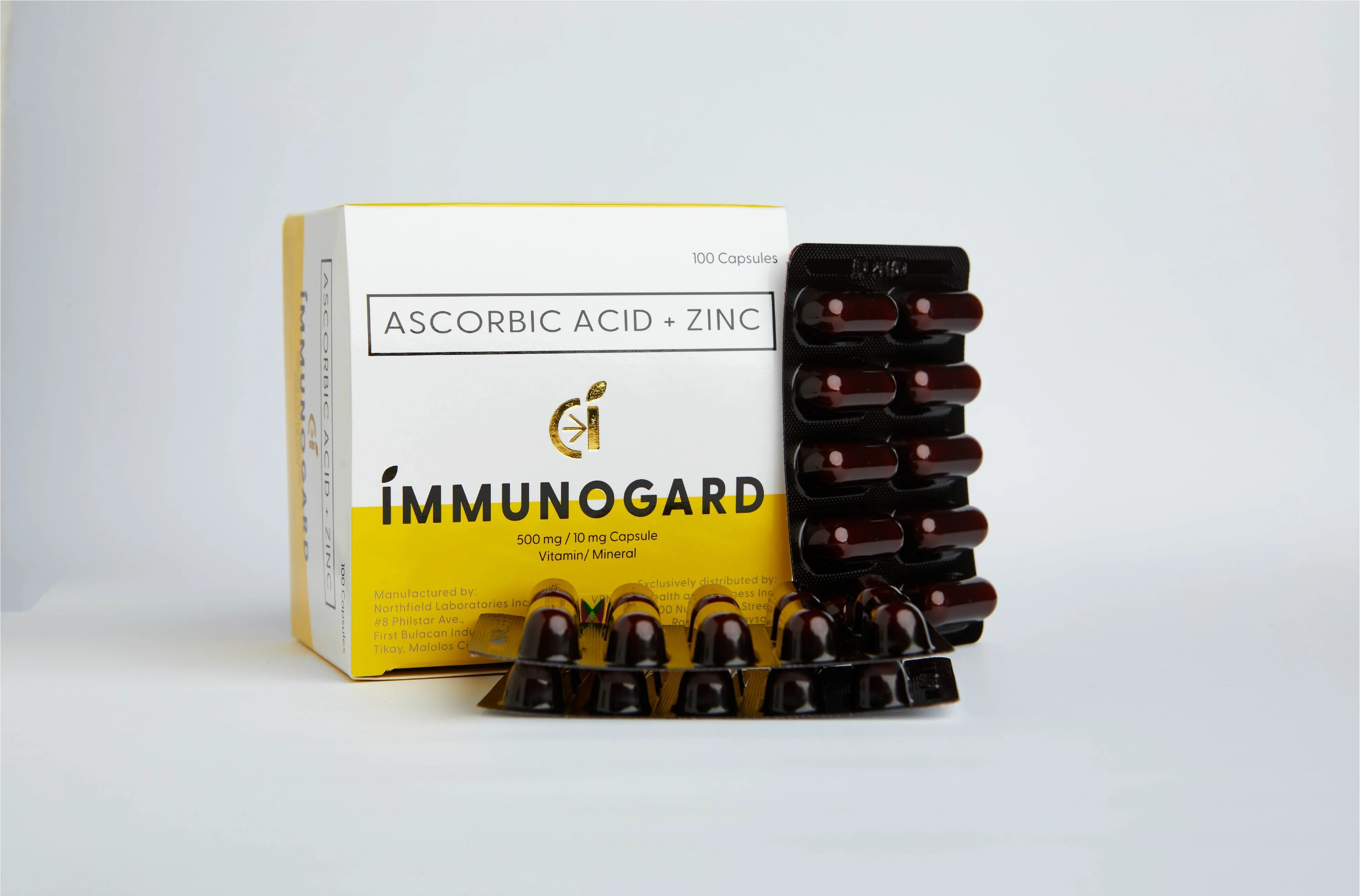 Immunogard Ascorbic Acid (As SODIUM ASCORBATE 568.18mg)    Zinc 10 mg box of 100's