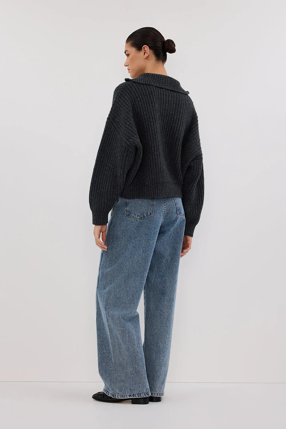 ISSY CHARCOAL WOOL BLEND JUMPER