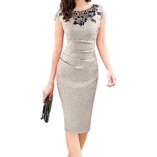 Ketty More Women Lace Decorated Sleeveless Slim Pencil Dress-KMWC2103