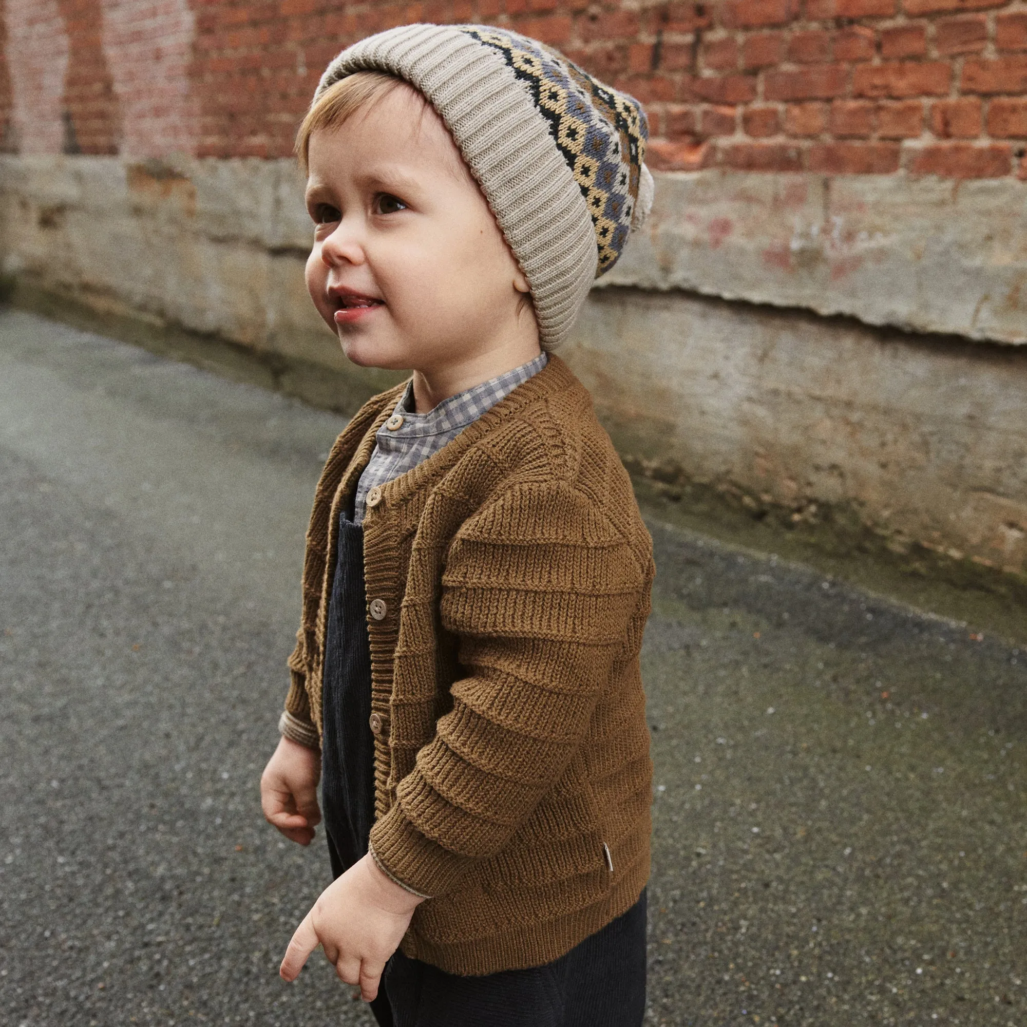Knit Cardigan Villy | Baby - green bark