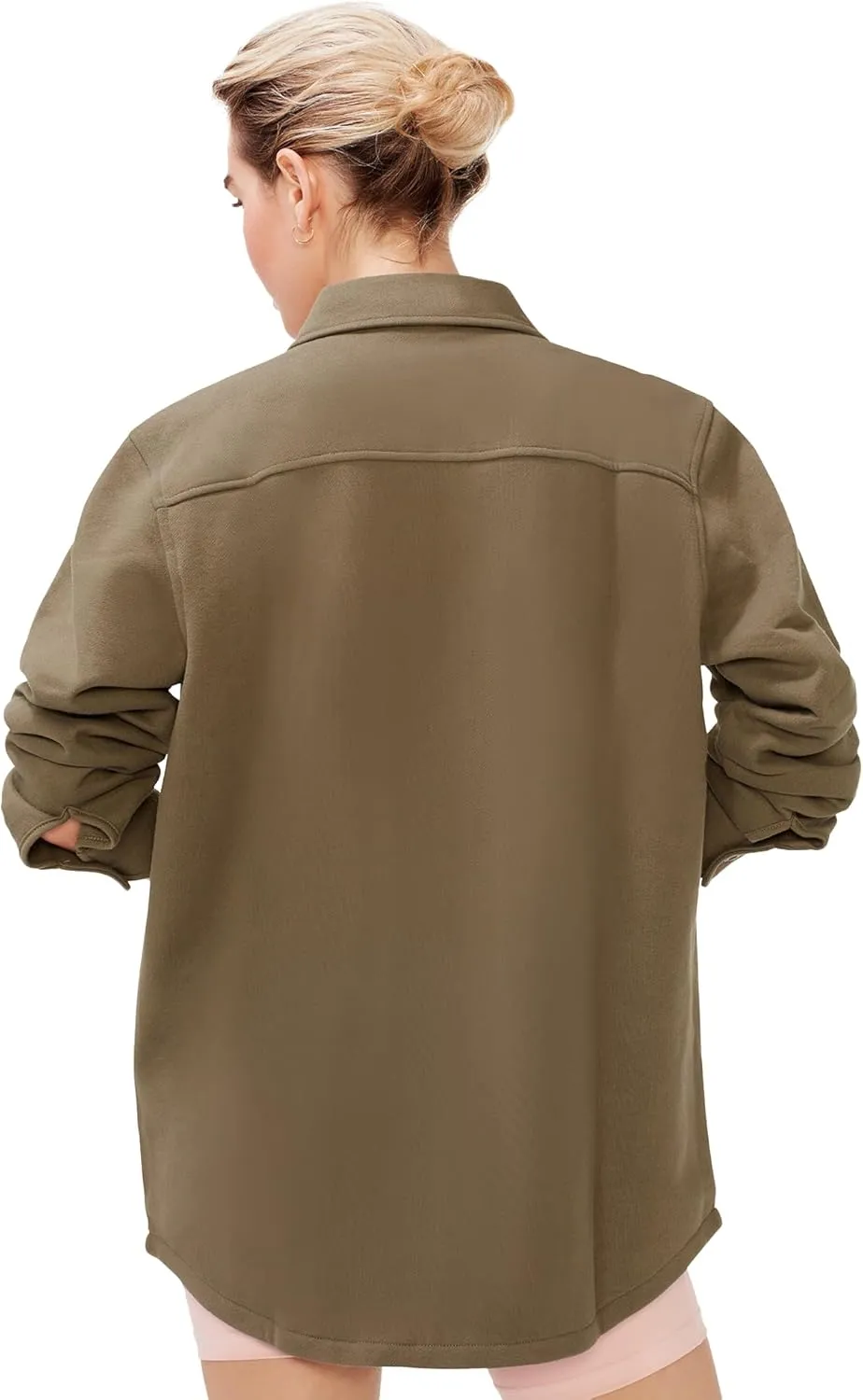KUT & SO Womens Shacket  Midweight Fleece Shirt Jacket  Boyfriend Fit, Chic Layering Piece