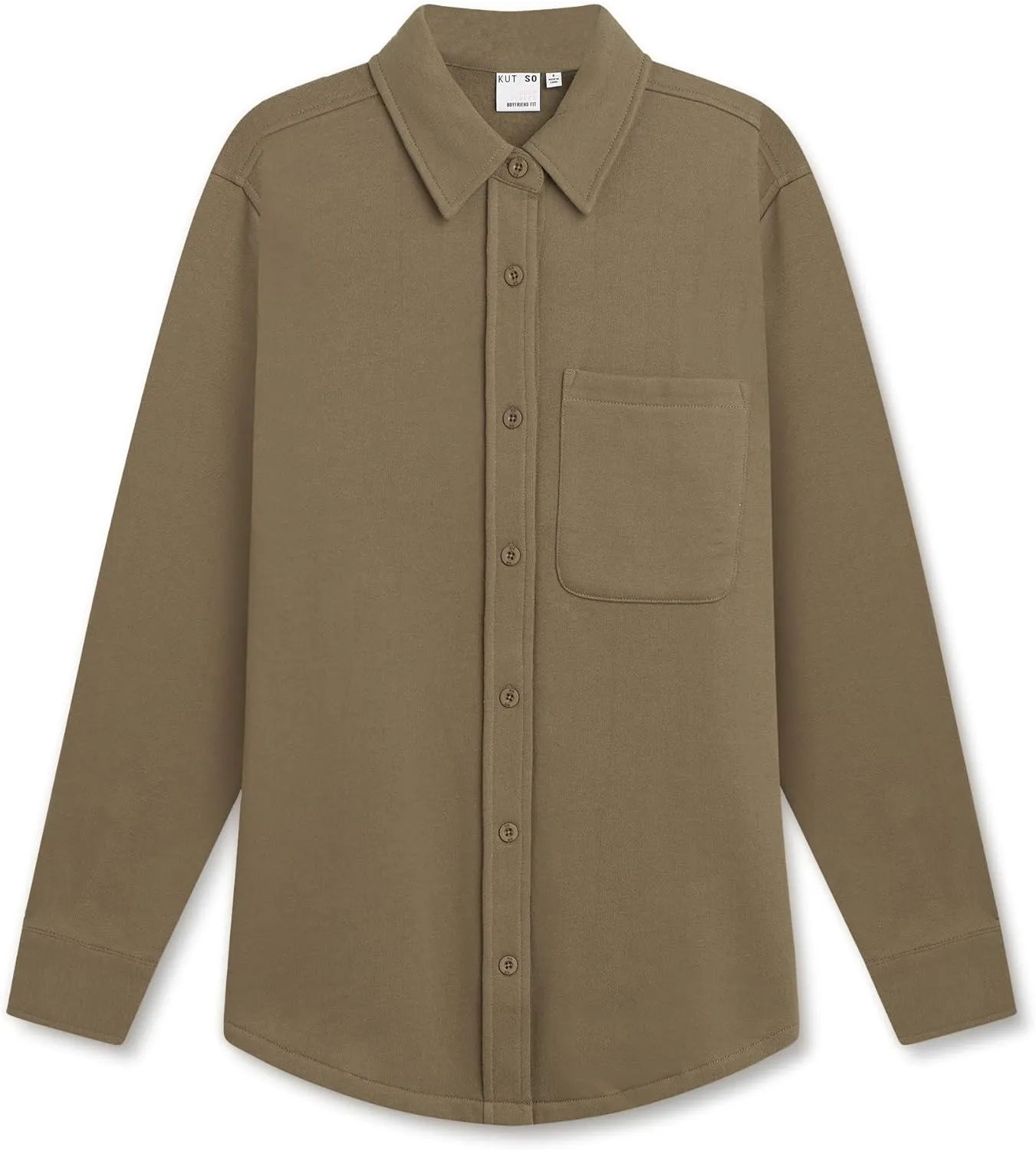 KUT & SO Womens Shacket  Midweight Fleece Shirt Jacket  Boyfriend Fit, Chic Layering Piece