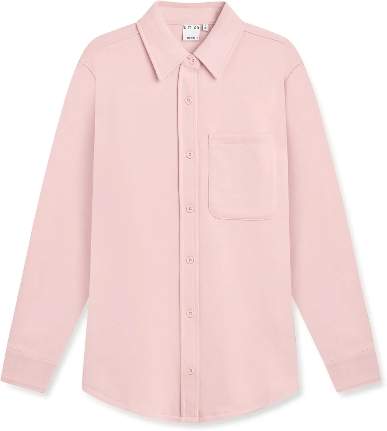 KUT & SO Womens Shacket  Midweight Fleece Shirt Jacket  Boyfriend Fit, Chic Layering Piece